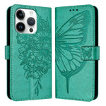 Custodia in pelle con farfalla per iPhone 15