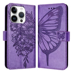 Custodia in pelle con farfalla per iPhone 15