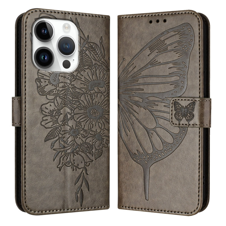 Custodia in pelle con farfalla per iPhone 15
