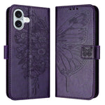 Custodia in pelle con farfalla per iPhone 15