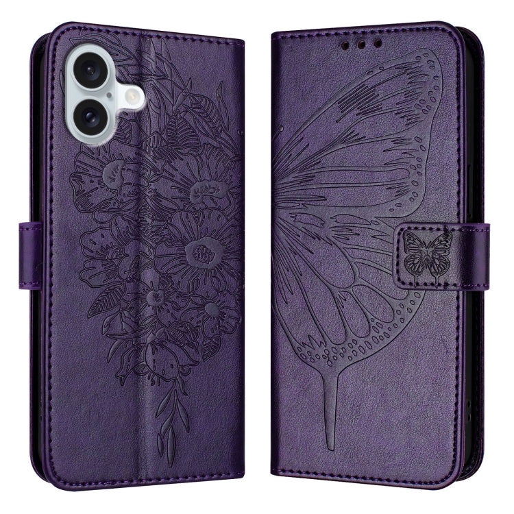Custodia in pelle con farfalla per iPhone 15