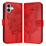 Custodia in pelle con farfalla per iPhone 15
