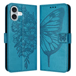 Custodia in pelle con farfalla per iPhone 15