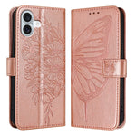 Custodia in pelle con farfalla per iPhone 15