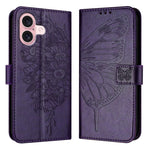 Custodia in pelle con farfalla per iPhone 15