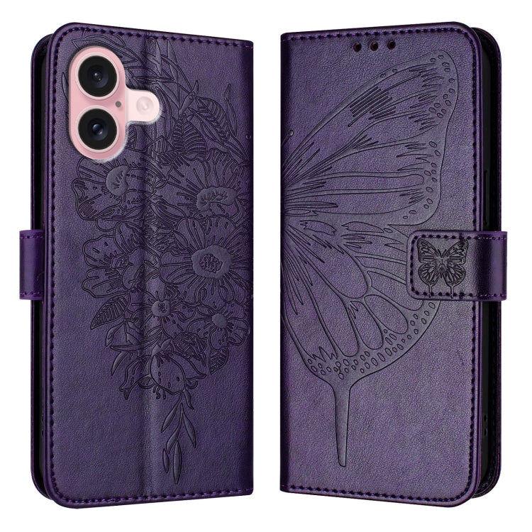 Custodia in pelle con farfalla per iPhone 15