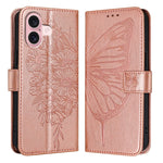 Custodia in pelle con farfalla per iPhone 15