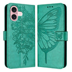 Custodia in pelle con farfalla per iPhone 15