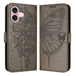 Custodia in pelle con farfalla per iPhone 15