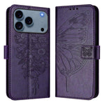Custodia in pelle con farfalla per iPhone 16 Pro Max e Plus