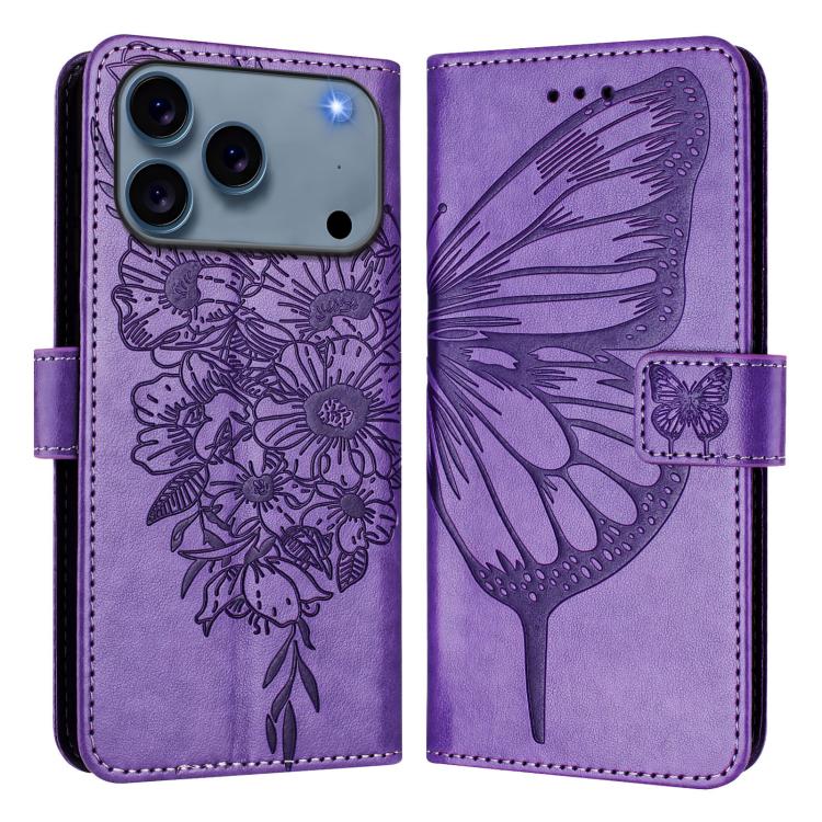Custodia in pelle con farfalla per iPhone 16 Pro Max e Plus
