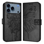 Custodia in pelle con farfalla per iPhone 16 Pro Max e Plus