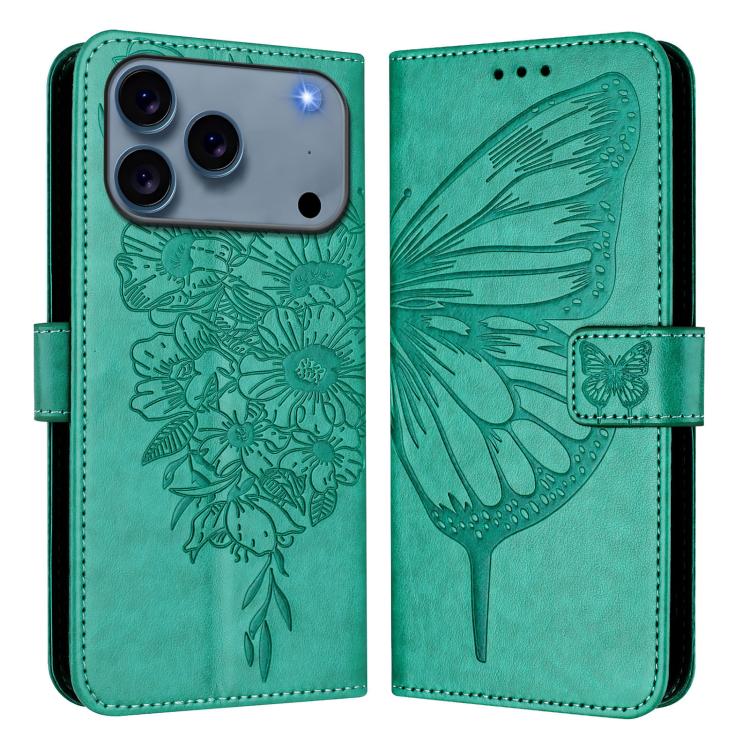 Custodia in pelle con farfalla per iPhone 16 Pro Max e Plus