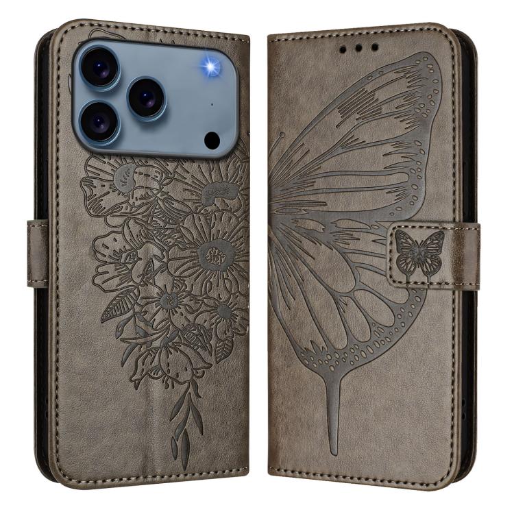 Custodia in pelle con farfalla per iPhone 16 Pro Max e Plus