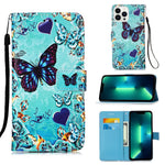 Custodia in pelle con motivo per iPhone 15 Pro