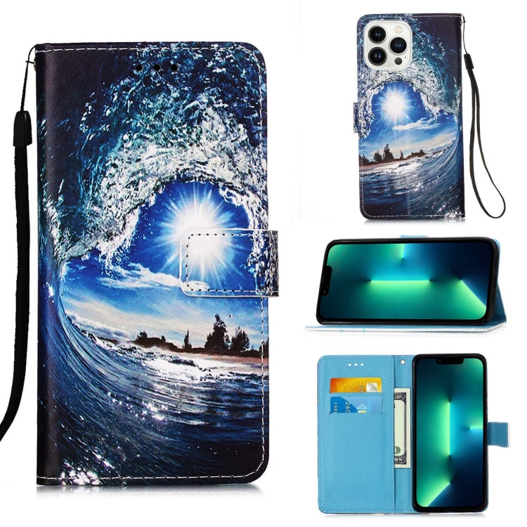 Custodia in pelle con motivo per iPhone 15 Pro