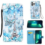 Custodia in pelle con motivo per iPhone 15 Pro