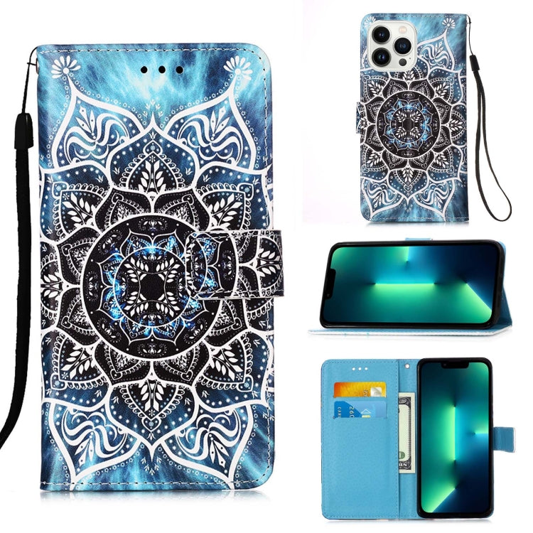 Custodia in pelle con motivo per iPhone 15 Pro