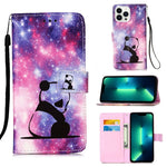 Custodia in pelle con motivo per iPhone 15 Pro