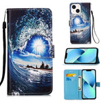 Custodia in pelle con motivo per iPhone 15 Pro