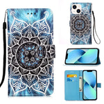 Custodia in pelle con motivo per iPhone 15 Pro
