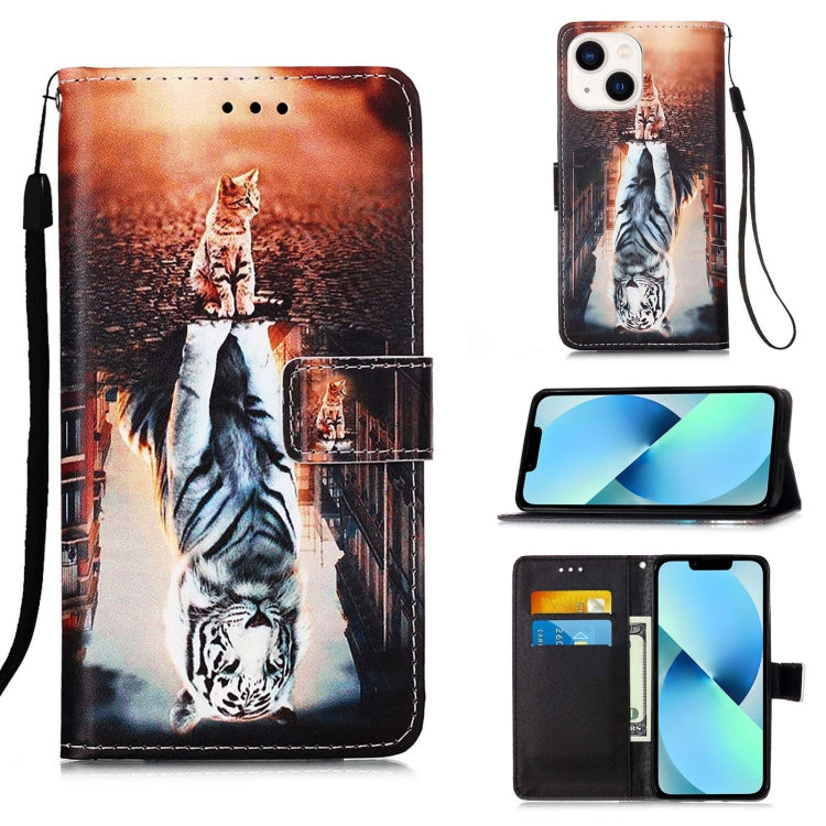 Custodia in pelle con motivo per iPhone 15 Pro