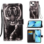 Custodia in pelle con motivo per iPhone 15 Pro