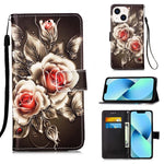 Custodia in pelle con motivo per iPhone 15 Pro