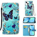 Custodia in pelle con motivo per iPhone 15 Pro