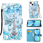 Custodia in pelle con motivo per iPhone 15 Pro
