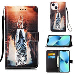 Custodia in pelle con motivo per iPhone 15 Pro