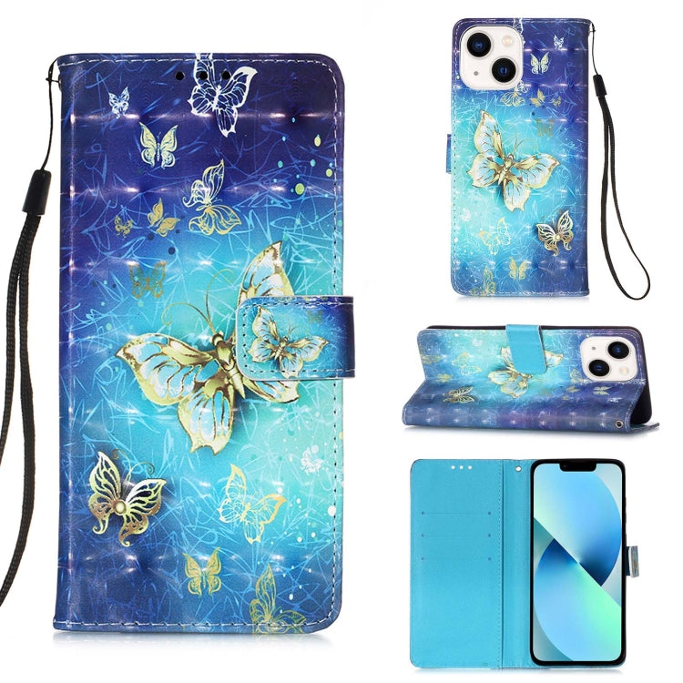 Custodia per telefono in pelle a vibrazione orizzontale con pittura 3D, For iPhone 15, For iPod Touch 7 / 6 / 5