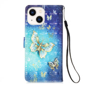 Custodia per telefono in pelle a vibrazione orizzontale con pittura 3D, For iPhone 15, For iPod Touch 7 / 6 / 5
