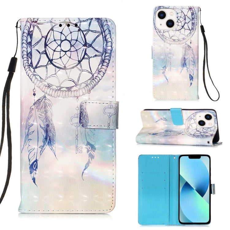 Custodia per telefono in pelle a vibrazione orizzontale con pittura 3D, For iPhone 15, For iPod Touch 7 / 6 / 5