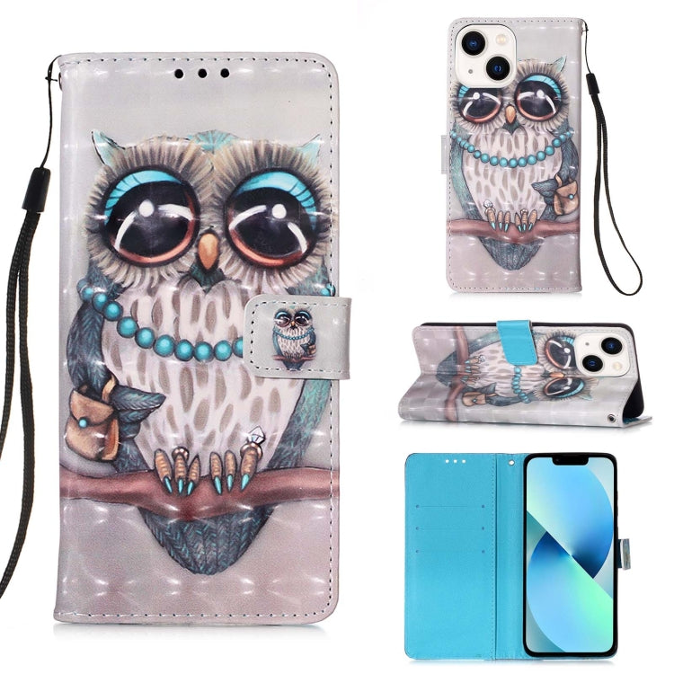 Custodia per telefono in pelle a vibrazione orizzontale con pittura 3D, For iPhone 15, For iPod Touch 7 / 6 / 5