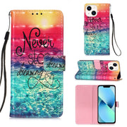 Custodia per telefono in pelle a vibrazione orizzontale con pittura 3D, For iPhone 15, For iPod Touch 7 / 6 / 5