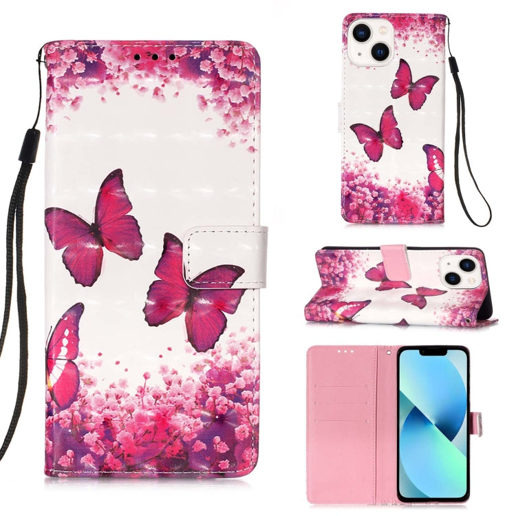 Custodia per telefono in pelle a vibrazione orizzontale con pittura 3D, For iPhone 15, For iPod Touch 7 / 6 / 5
