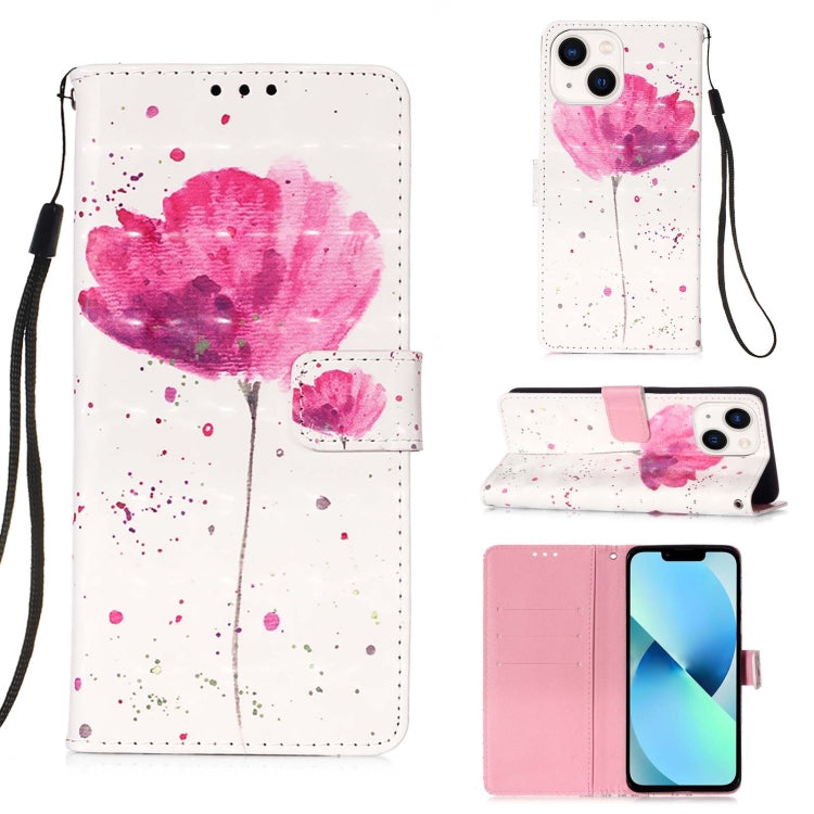 Custodia per telefono in pelle a vibrazione orizzontale con pittura 3D, For iPhone 15, For iPod Touch 7 / 6 / 5