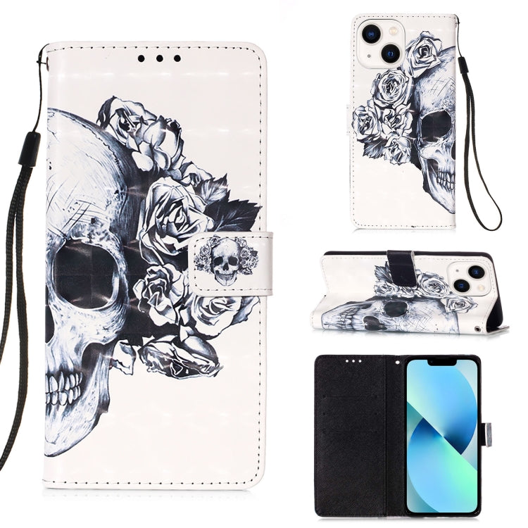 Custodia per telefono in pelle a vibrazione orizzontale con pittura 3D, For iPhone 15, For iPod Touch 7 / 6 / 5