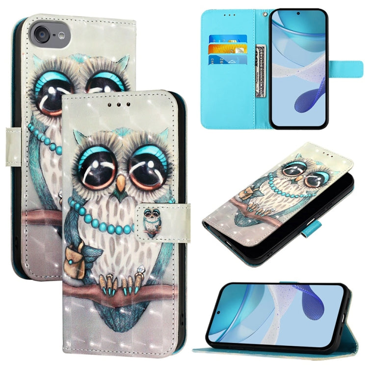 Custodia per telefono in pelle a vibrazione orizzontale con pittura 3D, For iPhone 15, For iPod Touch 7 / 6 / 5