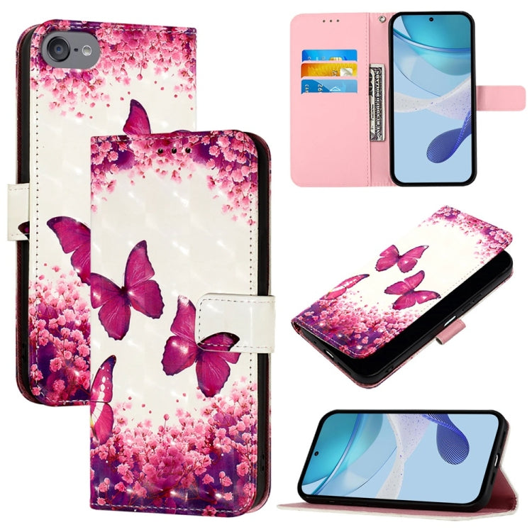 Custodia per telefono in pelle a vibrazione orizzontale con pittura 3D, For iPhone 15, For iPod Touch 7 / 6 / 5