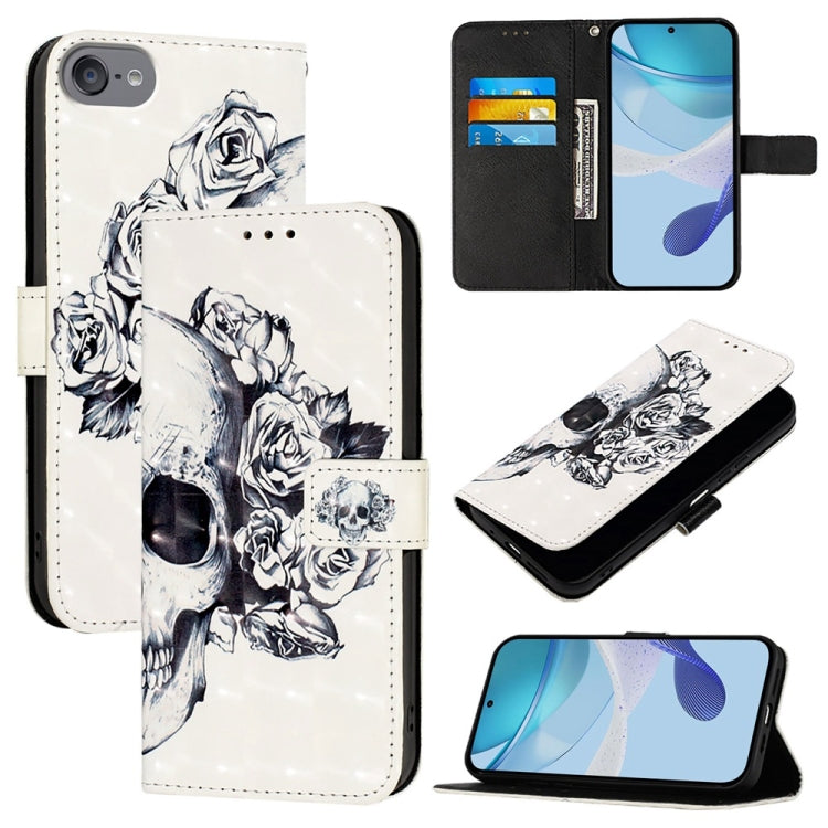 Custodia per telefono in pelle a vibrazione orizzontale con pittura 3D, For iPhone 15, For iPod Touch 7 / 6 / 5