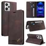 Custodia portafoglio in pelle per Xiaomi Poco F5 e Redmi Note 12