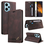 Custodia portafoglio in pelle per Xiaomi Poco F5 e Redmi Note 12