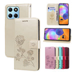 Custodia per telefono in pelle PU con flip in rilievo rosa, For Honor X7a/Play7T, For Honor X8 5G/Play6C 5G/X6 4G/X6S/70 Lite, For Honor X8a, For Honor X9a / Magic 5 Lite