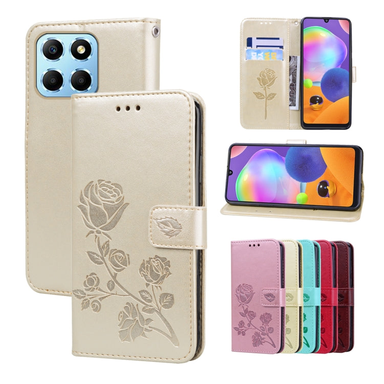 Custodia per telefono in pelle PU con flip in rilievo rosa, For Honor X7a/Play7T, For Honor X8 5G/Play6C 5G/X6 4G/X6S/70 Lite, For Honor X8a, For Honor X9a / Magic 5 Lite