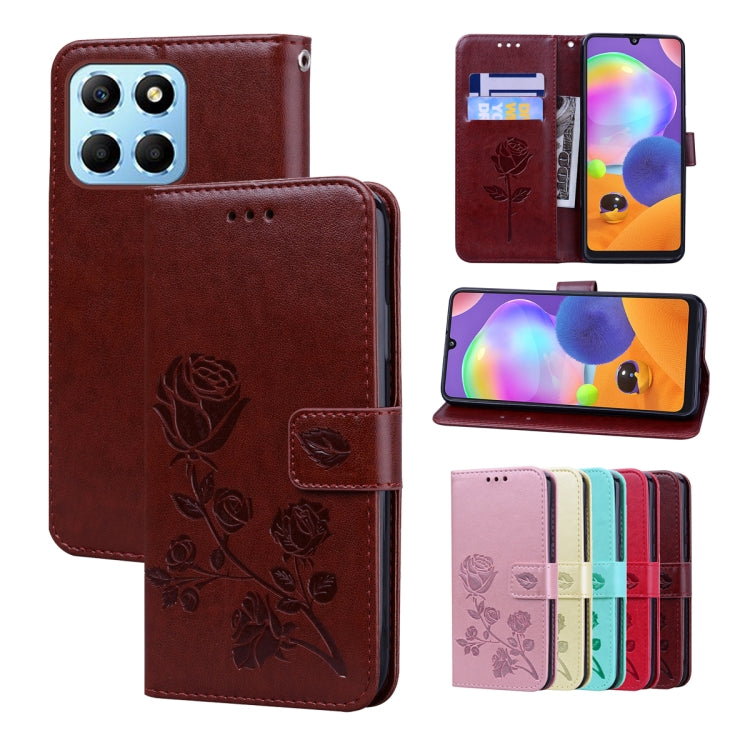 Custodia per telefono in pelle PU con flip in rilievo rosa, For Honor X7a/Play7T, For Honor X8 5G/Play6C 5G/X6 4G/X6S/70 Lite, For Honor X8a, For Honor X9a / Magic 5 Lite