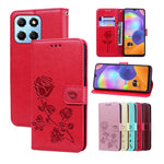 Custodia per telefono in pelle PU con flip in rilievo rosa, For Honor X7a/Play7T, For Honor X8 5G/Play6C 5G/X6 4G/X6S/70 Lite, For Honor X8a, For Honor X9a / Magic 5 Lite