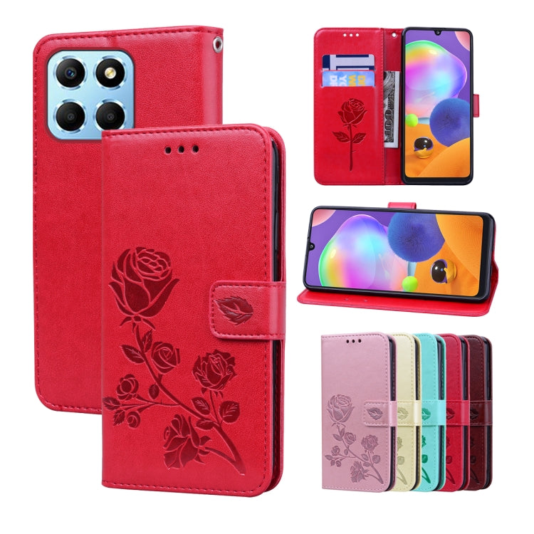 Custodia per telefono in pelle PU con flip in rilievo rosa, For Honor X7a/Play7T, For Honor X8 5G/Play6C 5G/X6 4G/X6S/70 Lite, For Honor X8a, For Honor X9a / Magic 5 Lite