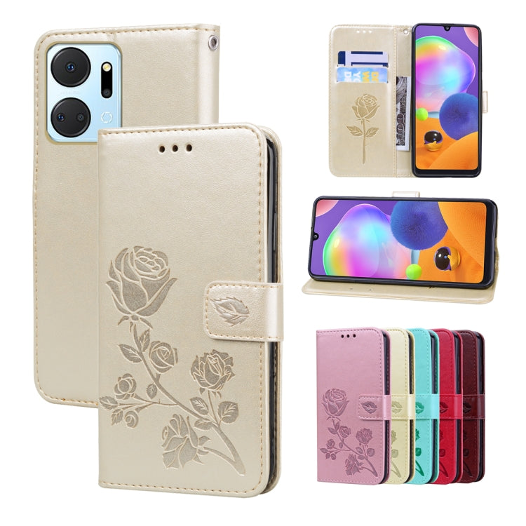 Custodia per telefono in pelle PU con flip in rilievo rosa, For Honor X7a/Play7T, For Honor X8 5G/Play6C 5G/X6 4G/X6S/70 Lite, For Honor X8a, For Honor X9a / Magic 5 Lite